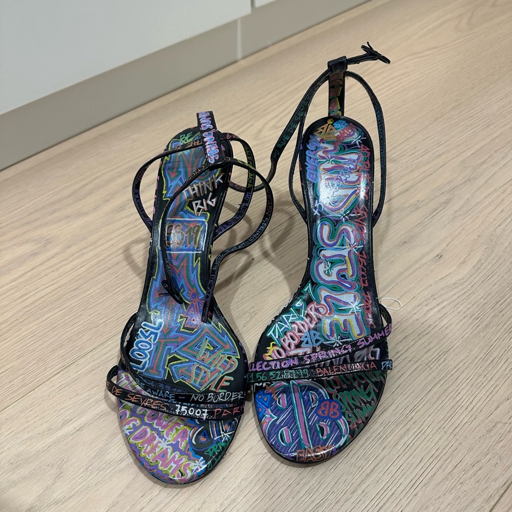 Balenciaga Multicolor Graffiti Heels